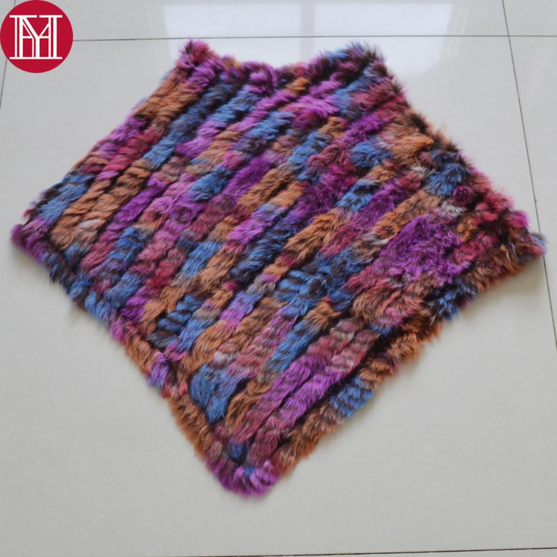 

2020 Hot Sale Women Casual Knitted Real Fur Poncho Scarves Real Natural Fur Shawl Scarf