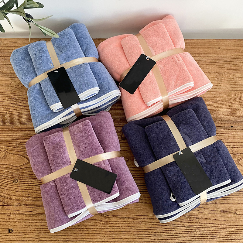 

Bath towel  set classic letter Printed Bathroom supplies kerchief hand face home Hotel fibre Absorbent towels, As pic