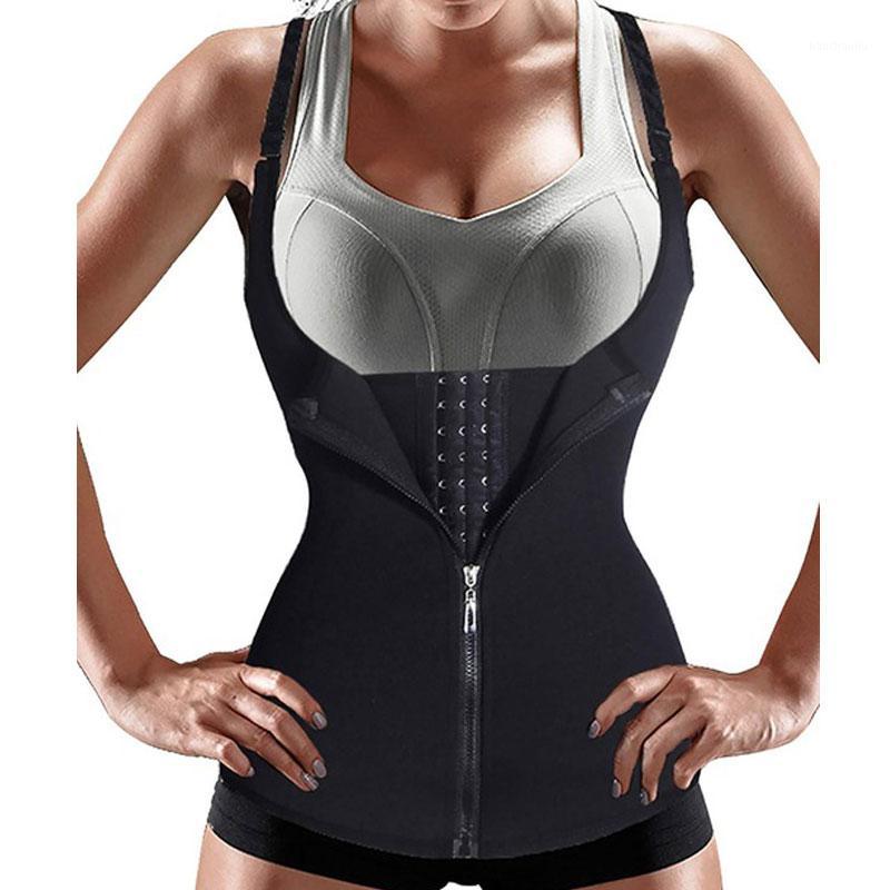 

Women Waist Trainer Push Up Tummy Belly Girdle Body Shaper Waist Trimmer Corset Zipper Plus Size Sweat Slimming Workout X339B1, Black