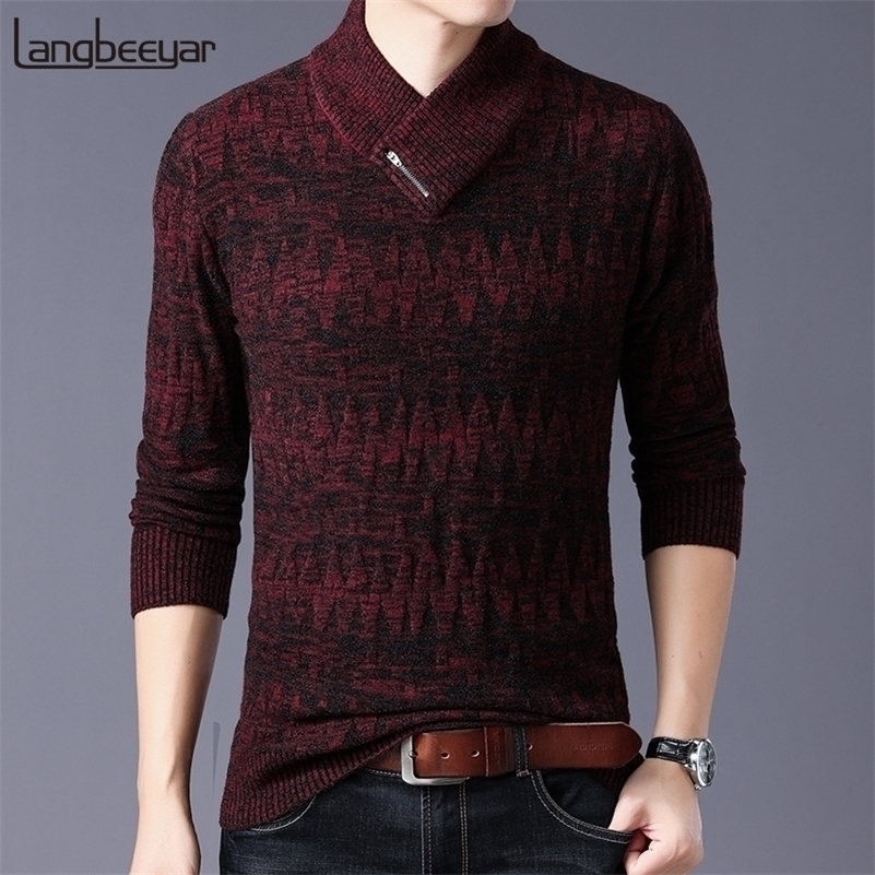 

Thick New Fashion Brand Sweaters Man Pullovers Slim Fit Jumpers Knitwear Woolen Autumn Korean Style Casual Mens Clothes 201201, Black