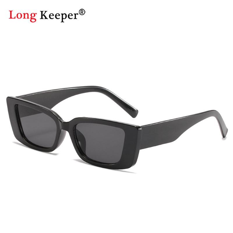 

2021 Square Lady Sunglasses Travel Small Rectangle Sun Glasses Men and Women Eyeglasses Vintage Retro Black UV400
