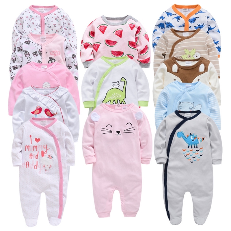 

5pcs 3pcs Newborn Baby Girl Rompers roupa de bebe Newborn Jumpsuit Long Sleeve Cotton Pajamas 0-12Month Overalls Baby Clothes 201028, Py12323573