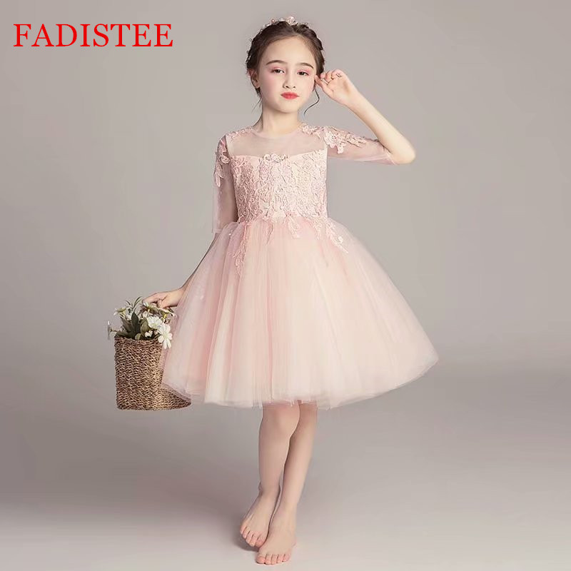 

FADISTEE Lace Tulle Pretty Flower Girl Dresses vestidos lace Baby Girl Infant Dress Kids Formal Wear girls dress Knee-Length, Same as image