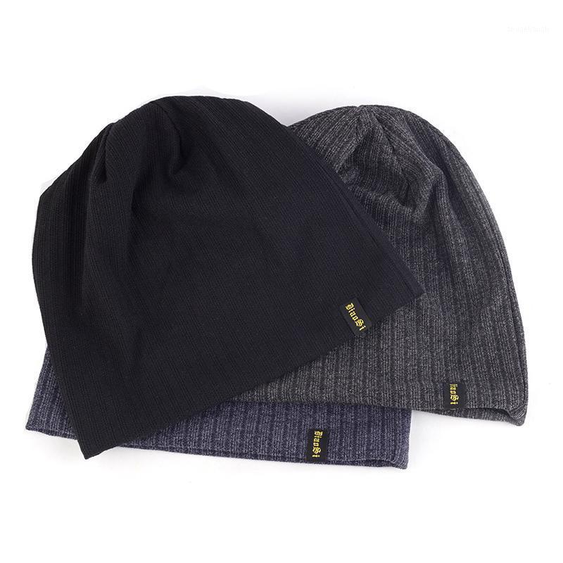 

Knitted Wide Ribbed Beanie Solid Color Mark Stripe Women Men Winter Hats Fashion Autumn Hip-Hop Snap Thin Soft Beanies Hat1