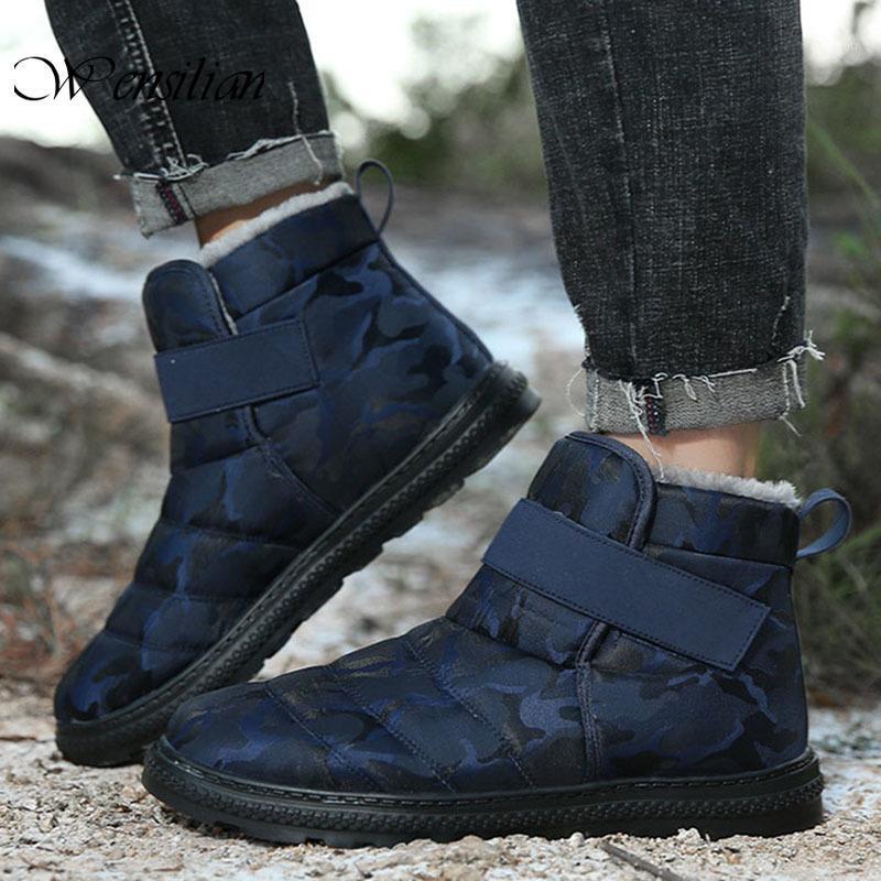 

Ankle Snow Boots Waterproof Men Boots Warm Fur Plush Winter Shoes Hook Loop Men Leather Shoes Non-slip Zapatos De Hombre 20201, Red