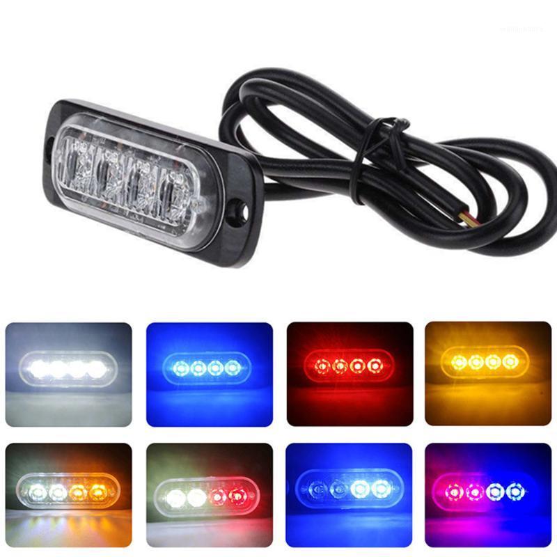 

Emergency Lights 1Pc Truck 12V 24V 4 LED Strobe Warning Light Grille Flashing Lightbar Car Beacon Lamp Amber White Red Traffic Bar
