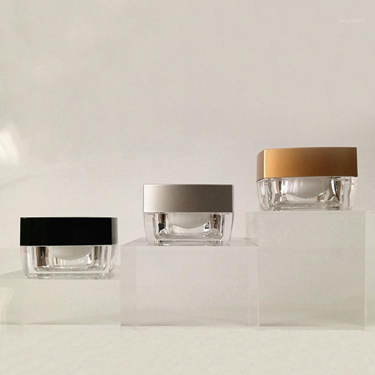 

15g square shape acrylic cream jar pot tin bottle for eye cream/day cream/essence/moisturizer cosmetic packing1
