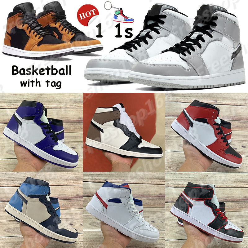 

Tag 1 1s Men Women Basketball Shoes mid Light Smoke Grey Trainers desert ochre Chicago Toe SE USA high dark moach Sneakers Keychain, 2.high dark moach