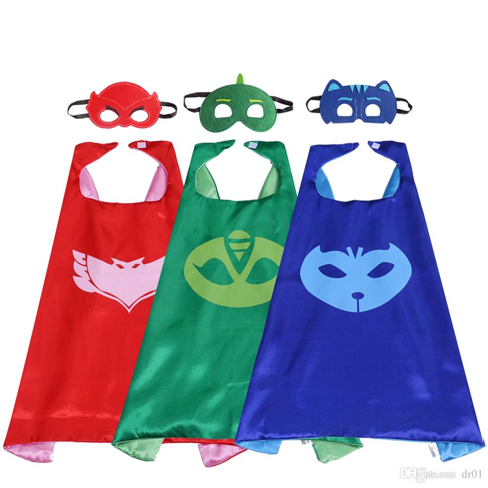 

27 inch double layer child kids cosplay capes wholesale children cartoon cape and mask halloween performance, Remark your style