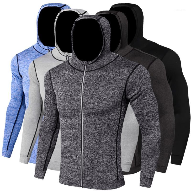 

New Winter Autumn Hoodies Sport Shirt Men Hat Zipper Running Jackets Fitness Gym Sports Clothing Sport Top Men' Sportswear1, Beige