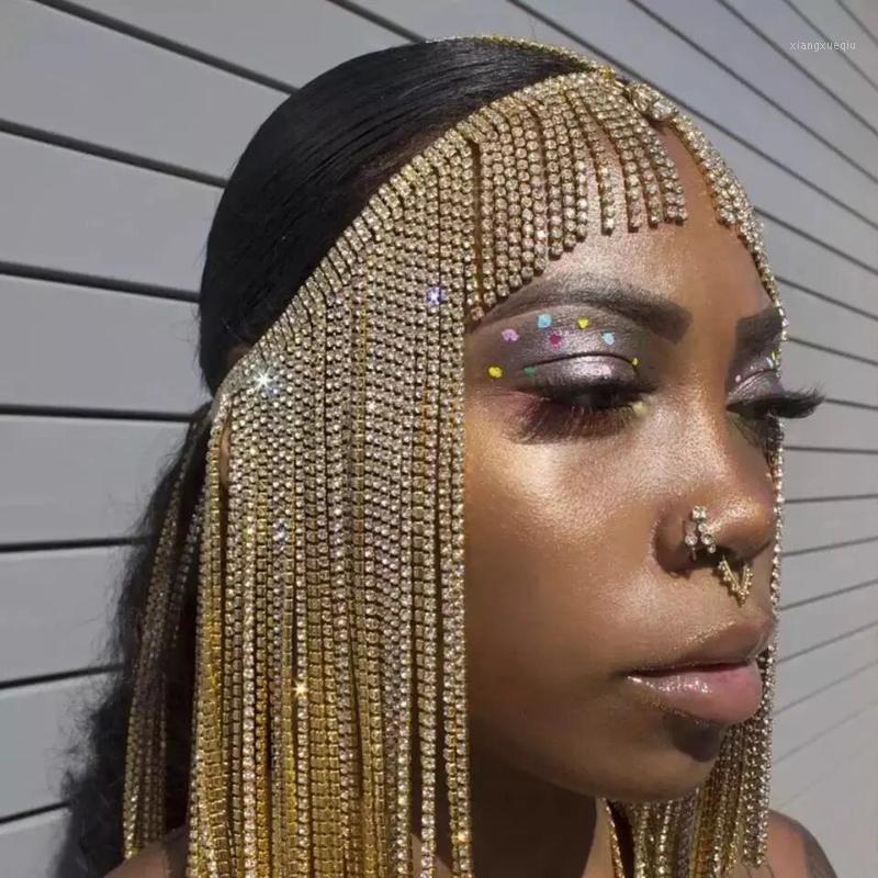 

Hair Clips & Barrettes Fashion Jewelry Long Tassel Crystal Head Chain Bridal Wedding Accessories Gold Handmade, Golden;silver