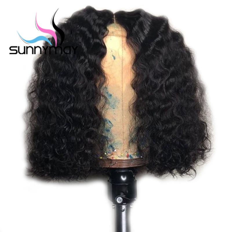 

Sunnymay Short 4x4 Curly Human Hair Wigs Remy Brazilian Lace Front Wigs With Baby Hair Pre Plucked Lace Front Human, Natural color