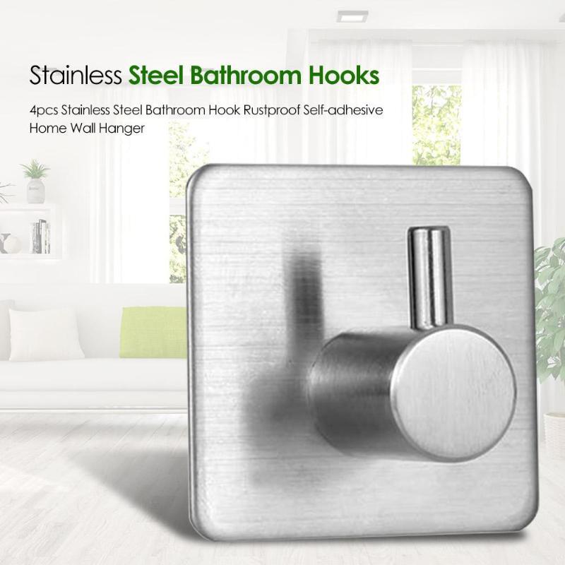 

2/4/6pcs Stainless Steel Towel Hook Wall Mounted Clothes Coat Hat Hook Bathroom Hardware Storage Rack Bathroom Accessories