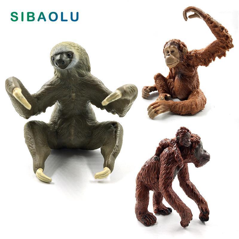 

Sloth Orangutan Chimpanzee gibbon Monkey Animal model figurine home decor miniature fairy garden decoration accessories statue1