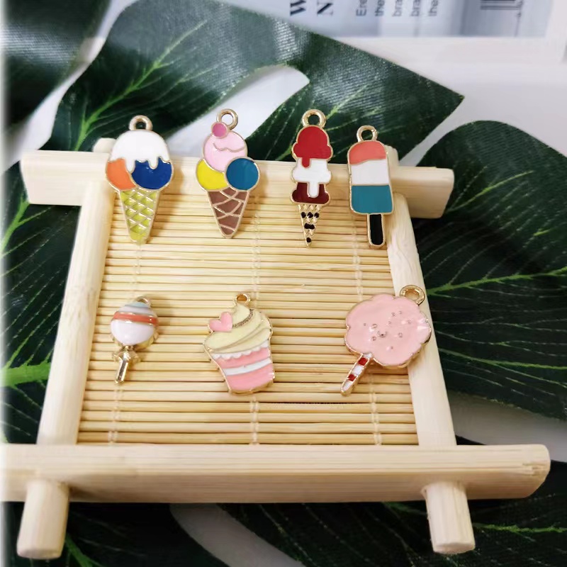 

20pcs Mix Enamel Cute Food Drink Ice Cream Cake Juice Cola Charms Pendants for Necklaces Handmade DIY Jewelry Making Accessories