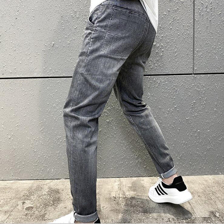 

2020 Spring Autumn Men's Jeans Business Fashion Straight Regular Blue Stretch Denim Trousers Classic Men Plus Size, Black