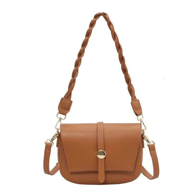 

Women Shoulder Bag Brown Youth Crossbody Bags Light Imitation Leather Fashion Female Daily Bag New Solid Color Wild Waterproof, Coffee