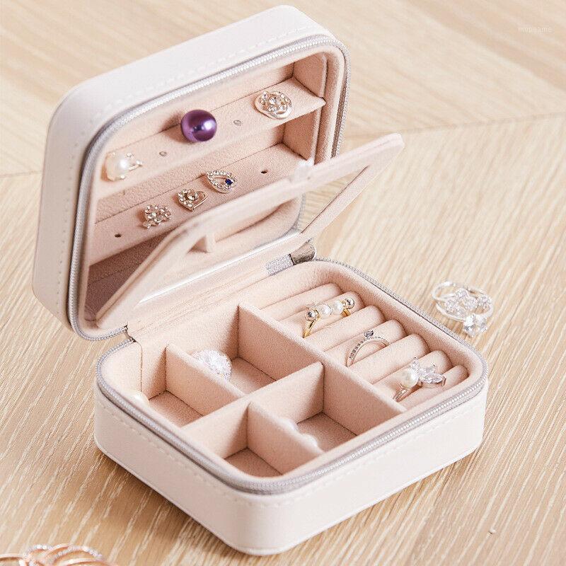 

Wholesale Jewelry Cosmetic Box Portable Travel Jewelry Box Organizer Decoration Cosmetic 3-layer With Mirror1