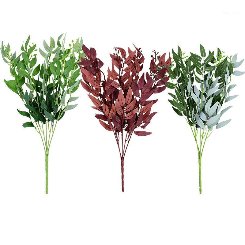 

52.5cm Artificial Willow Leaves Branch Fake Plant Silk Leaf Forks For Wedding Party Home Vase Decoration DIY Faux Foliage Supply1, B03