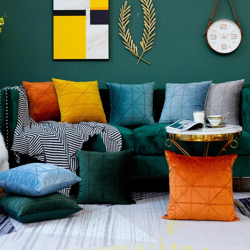

Solid Color Velvet Cushion Cover,5 Colors Throw Pillow Covers,Home Pillowcase Decorative Decor,30x45cm/45x45cm/50x50cm/55x55cm, Yellow