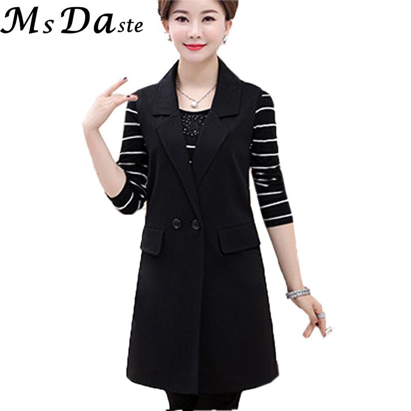 

2020 Winter Woolen Long Vest Coats Women Formal Sleeveless Jackets Black Red Chaqueta Mujer Casaco Feminino Big Size ~4XL 5XL