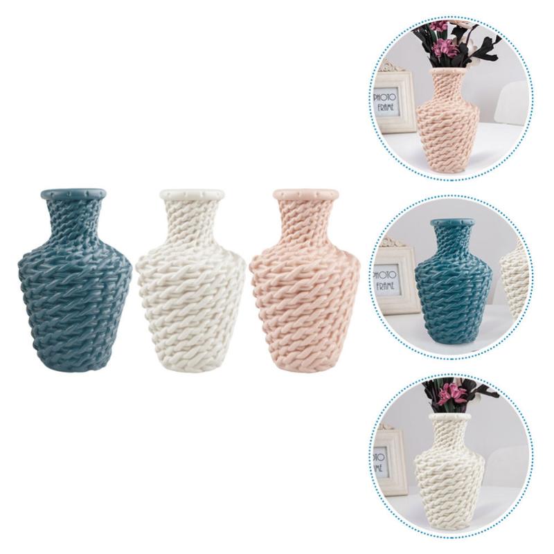 

3pcs Vase Flower Decor Household Flower Bottle Decor Home Ornament, Assorted color