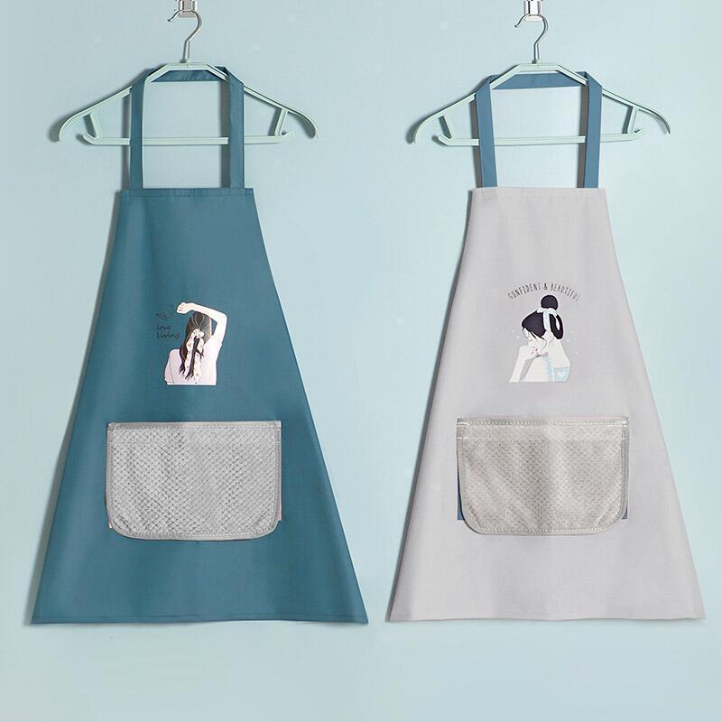 

Household kitchen apron waterproof and oil-proof ultra-thin work clothes coveralls that can wipe hands for cooking