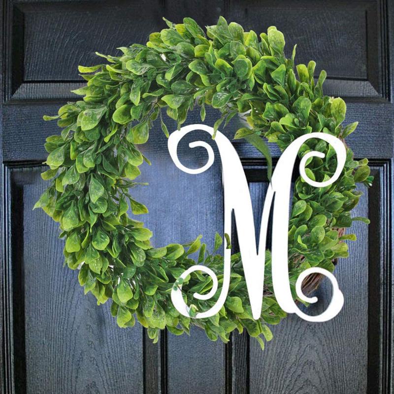 

Fashion Artificial Green Leaf Wreath Round Faux Boxwood Garland for Front Door Window Room Decoration Xmas supplies