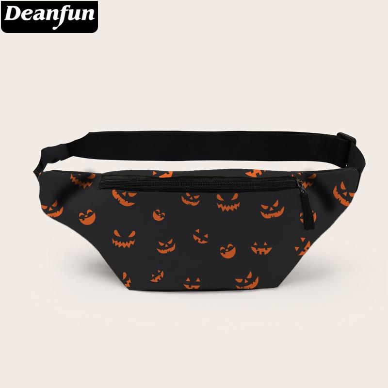 

Deanfun Women Fanny Pack Halloween Pumpkin Patterned Waist Bag For Women Black Hip Bag Purse Bags D18084, Sky blue