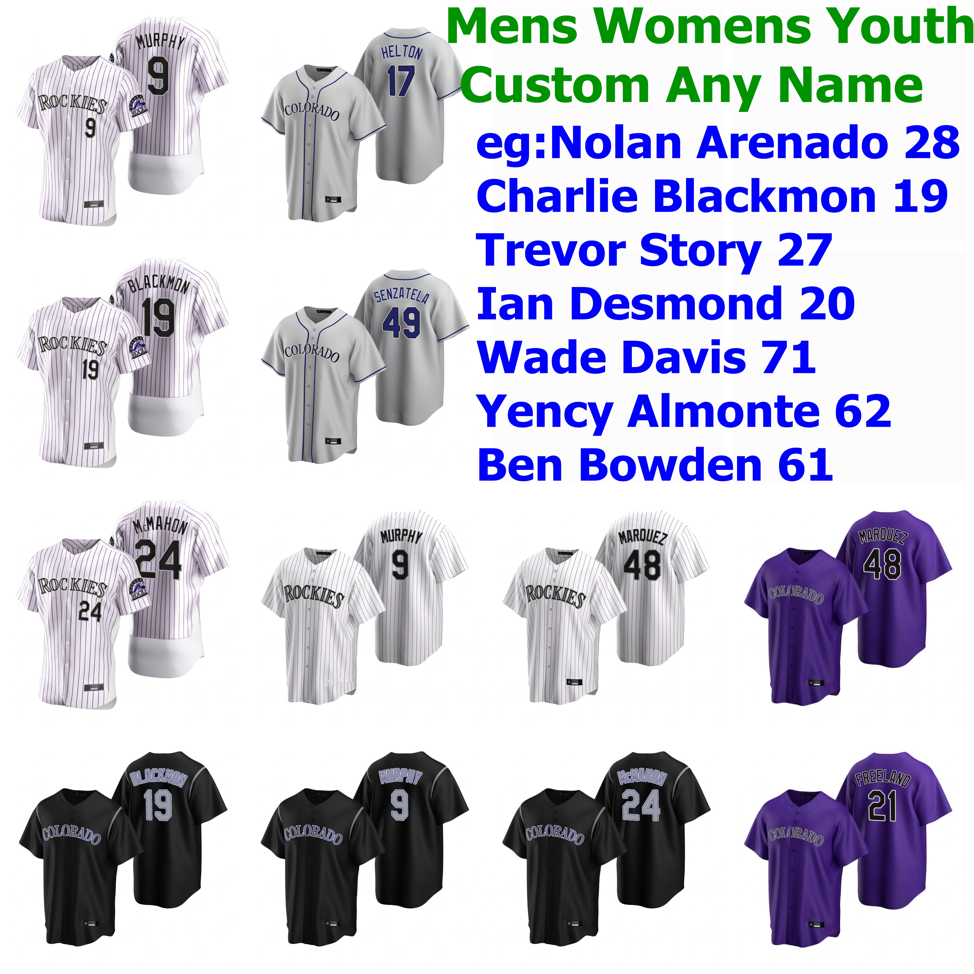 

15 Raimel Tapia Jersey 32 Jesus Tinoco 14 Tony Wolters Todd Helton Sam Hilliard Baseball Jerseys Custom Stitched Kids Youth, Womens 2020 flex base white