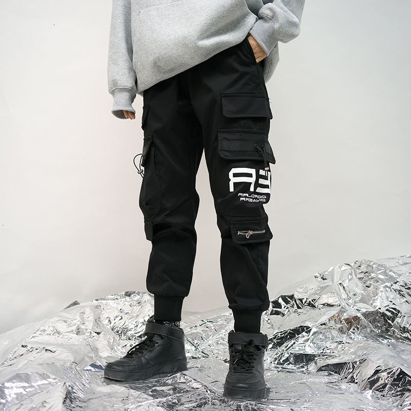 

New Men's Printed Casual Pants 2021 Fashion Woman Oversize Korean Streetwear Trousers Male Clothing Hip Hop Wppe, Black