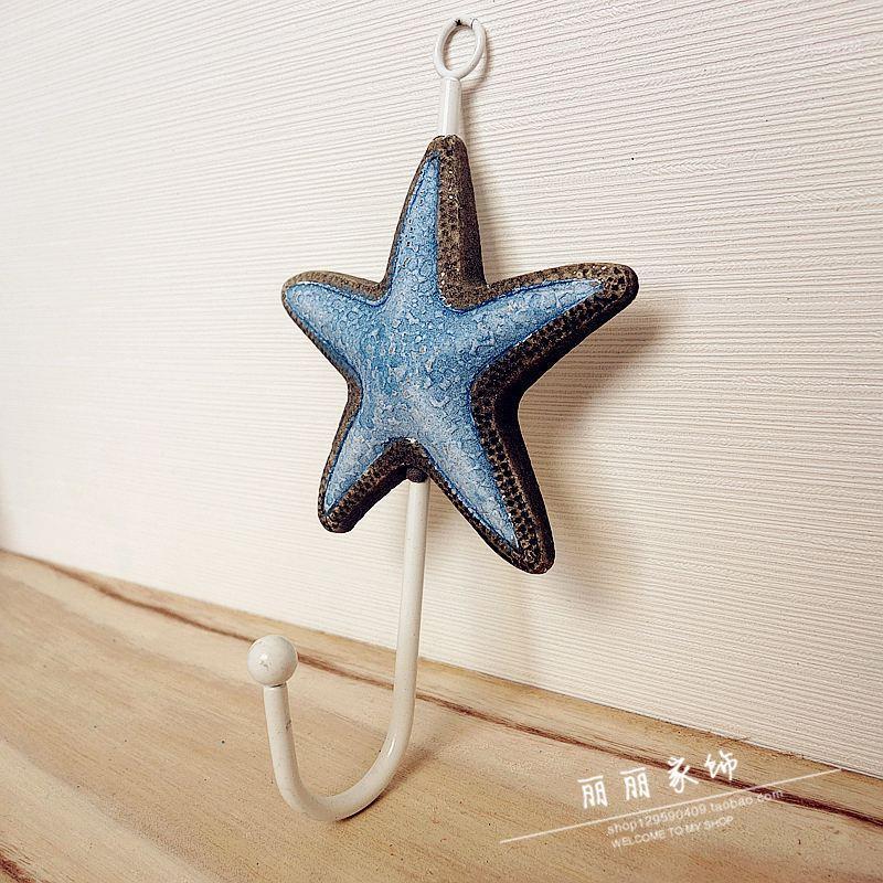 

1/2PCS Hat Coat Hanging Hook Mediterranean Style Multi-Purpose Wooden Hooks Door Hanger Storage Rack Wall Hanging Decorations1