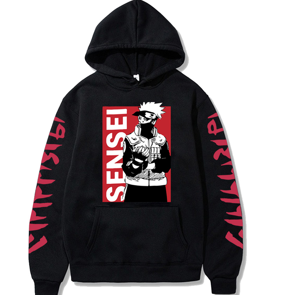 

2020 Naruto Kakashi Men Women Unisex Hoodies Sweatshirts TV Show Money Heist Novelty Paper House Hoodie Y0104, Black
