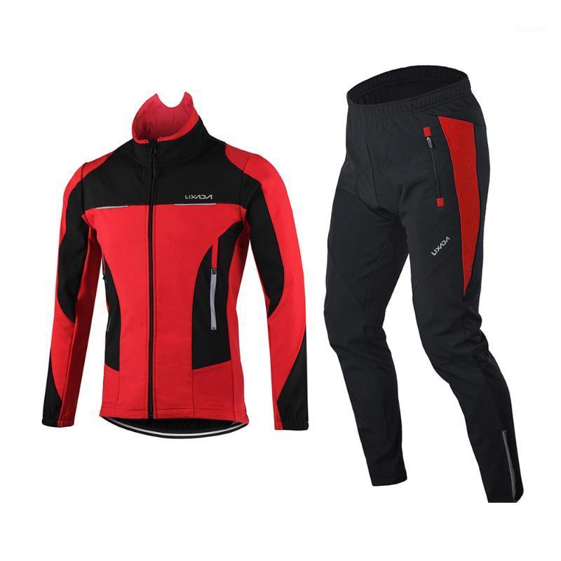 

Lixada Men Cycling Jacket Winter Cycling Clothing Set Windproof Long Sleeve Jersey Coat 3D Padded Pants Trousers Jacket1, Cycling jacket -or
