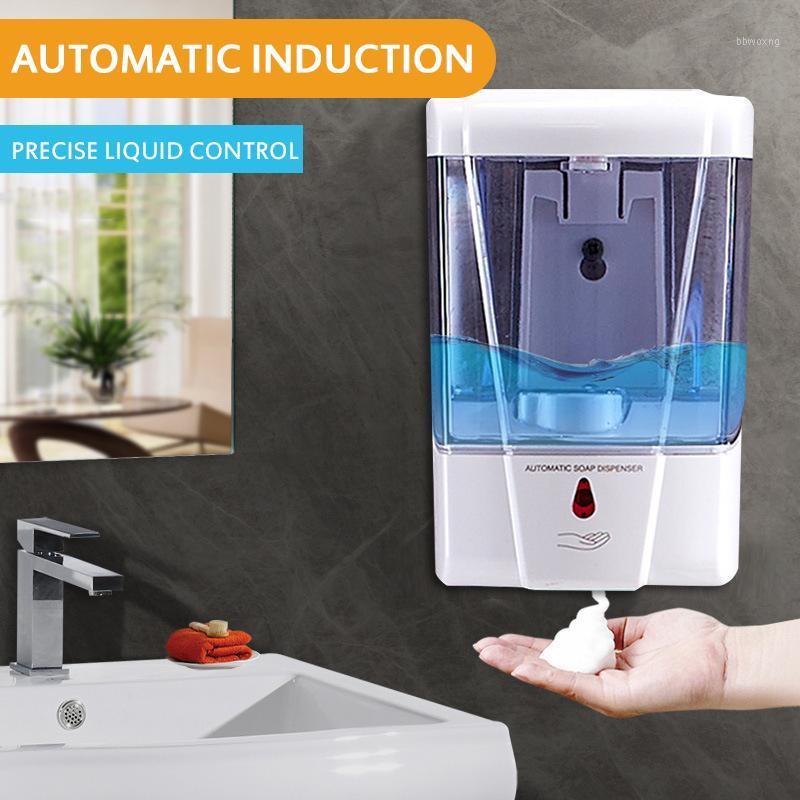 

Wall-Mount Automatic IR Sensor Touch-free Kitchen Soap Spout Pump Battery Powered 700ml Soap Dispenser For Kitchen Bathroom1