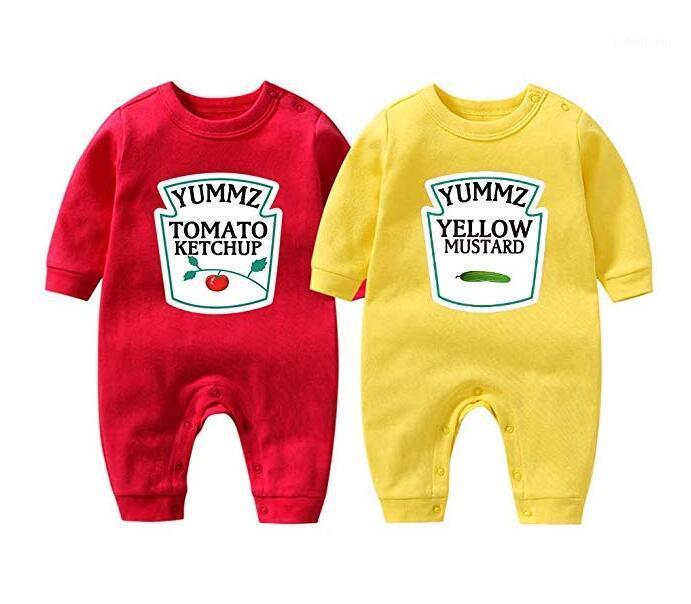 

YSCULBUTOL Baby Bodysuit Yummz Tomato Ketchup Mustard Red Yellow Twins Set Boys Girls Clothes Twins Baby Outfits1, Pink