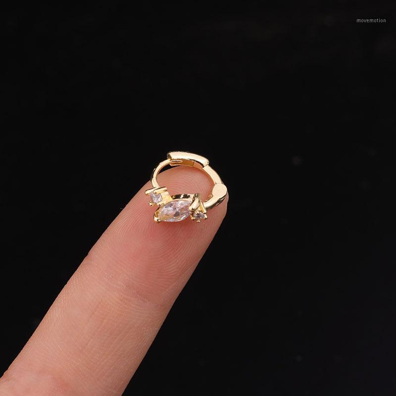 

1 PCS Cute Small Zircon Circle Ear Cuff Hoops Earring Simple Classic Geometric Closed Clip Ears Hoop Earring1