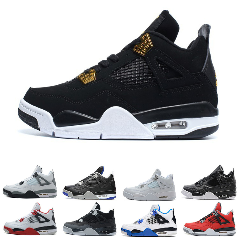 

Wholesale 4 Motosports blue men basketball shoes Pure Money bred White Cement Black Cat sneakers Royalty Fire Red 4s sports shoes size 41-47, Doernbecher