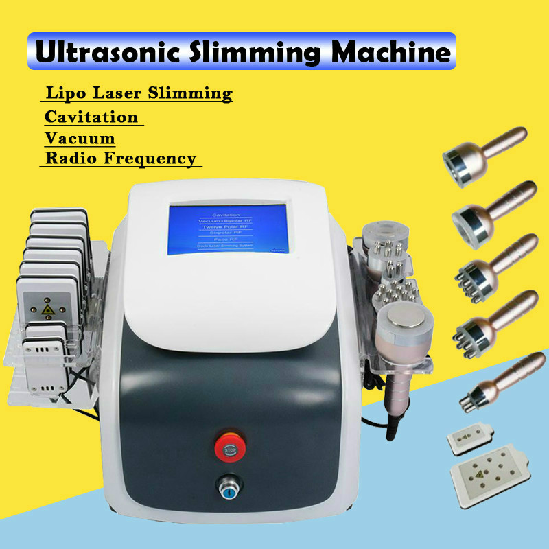 

6 IN 1 Multifunction Lipolaser Slimming Machine 650nm Lipo Laser 40K Ultrasonic Cavitation RF Radio Frequency Vacuum Body Slimming Machine