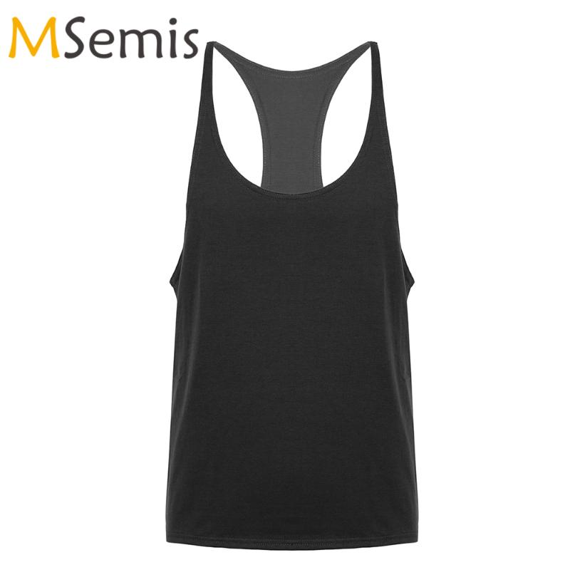 

New Fashion Men Sport Fitness Vest Bodybuilding Cotton Tank Top Running Waistcoat Solid Muscle Sleeveless Garment O-neck T-Shirt, Black