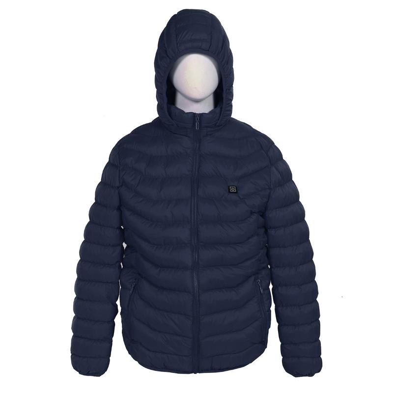 

3 Gear Thermostatic Unisex USB Electric Heated Jackets Heat Coat Warm Hooded Jacket Coat Infrared Outdoor Heating Long Sleeve, Black