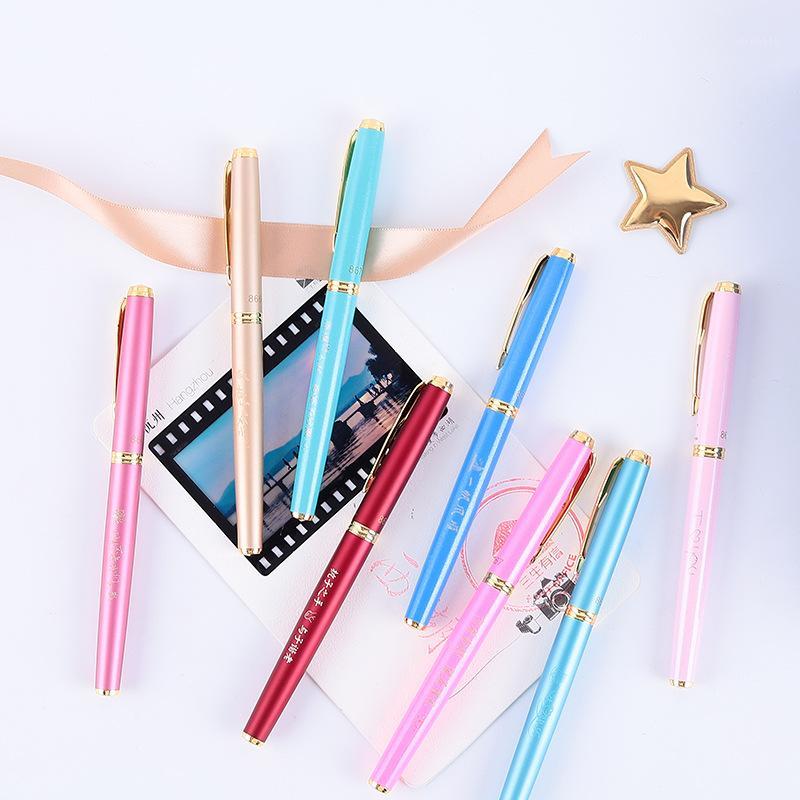 

1 pcs High Quality Metal Luxury Fountain Pen Business Signature Calligraphy Pens School Office Stationery Supplies,Free gift box1, Red