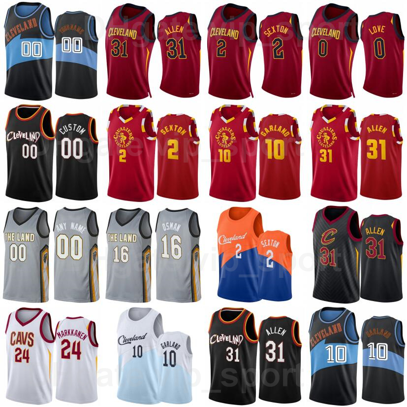 

75th Anniversary Print Basketball Collin Sexton Jersey 2 Darius Garland 10 Cedi Osman 16 Jarrett Allen 31 Evan Mobley 4 Ricky Rubio 3 Isaac Okoro 35 Damyean Dotson 21, 75th white