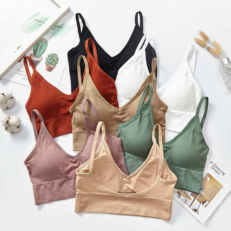 

Yoga Tops Fitness Women Girls Cotton Women Fashion Bra Tops Sport Bra Breathable Yoga Running Sport Sujetador Deportivo, Champagne