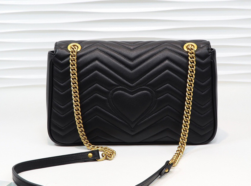 

443496,5a ,genuine leather 31cm marmont matelasse shoulder bag,antique gold-toned hardware,flap spring closure,with dust bag