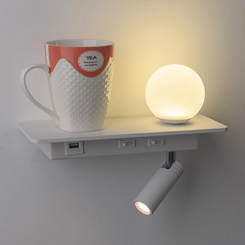 

Nordic modern Led spot night reading wall light fixture lamp bedroom living room metal glass wall sconces study school room