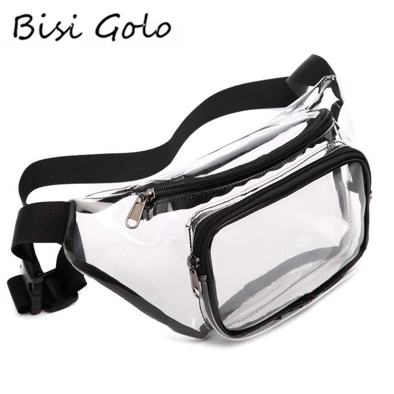 

BISI GORO New Transparent Waist Bag Fashion Unisex Zipper Fanny Pack Sports Running Purse Phone Fannypack Pouch for Women 2020, Sky blue