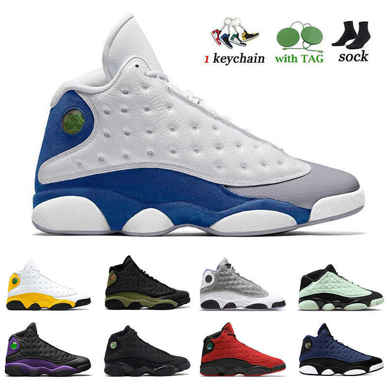 

French Blue 13s Mens Jumpman Basketball Shoes 13 High OG Sneakers Size 47 Olive Black Cat Low Singles Day Red Flint Reverse Bred Playoffs JORDÁN, B29 brave blue 40-47