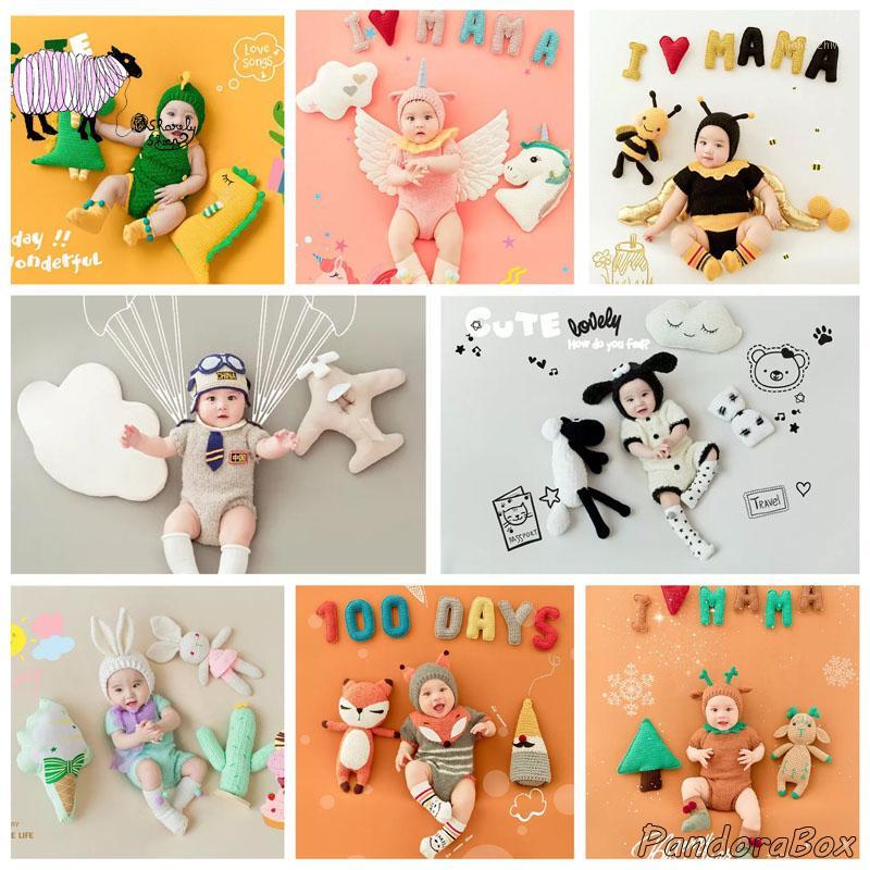 

Infant Baby Boy Girl Photo Shoot Cartoon Theme Outfits Clothes Newborn Photography Props Birthday Gift Baby fotoshooting Costume1, Letters a