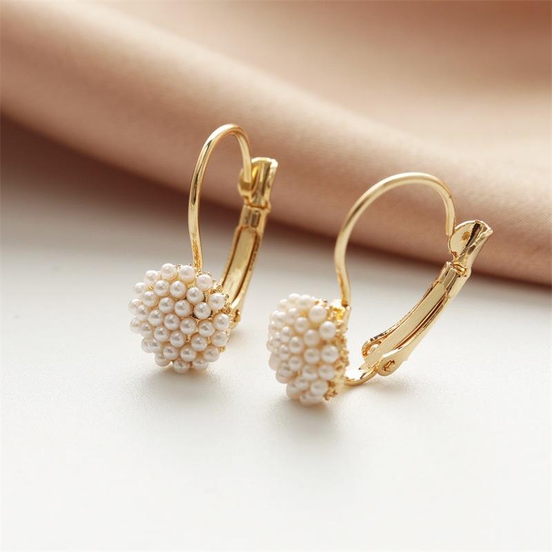 

ZRHUA 2021 New Design Elegant Beads Crystal Hoop Earrings Metal Gold Color Round Statement Earrings Jewelry Charm Brincos